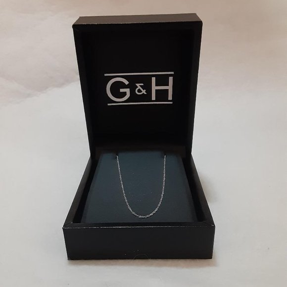10KT White Gold 18" .55MM Cable Rope Chain - Picture 1 of 3